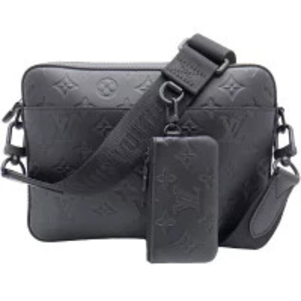 LOUIS VUITTON Shadow Black Duo Messenger Shoulder Bag Body Bum Crossbody Belt